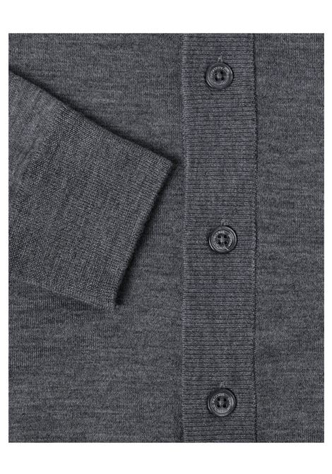 Cardigan in Lana Scollo a V - Colore Grigio Scuro Melange PAOLO PECORA | Cardigan | A005 F0018996